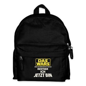 Rentner ich jetzt bin - Das Wars Ruhestand - Kinder Rucksack - Schwarz - Vorne