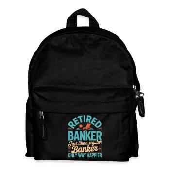 Banker Ruhestand Rentner Bankkaufmann - Kinder Rucksack - Schwarz - Vorne