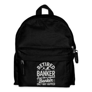 Banker im Ruhestand Bankkaufmann Rente - Kinder Rucksack - Schwarz - Vorne