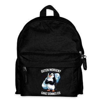 Bonjour? Glace très mince ! Pingouin drôle - Sac à dos Enfant - noir - Devant