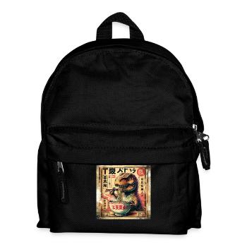 Ramen T Rex Dinosaurier Grunge Poster Style - Kinder Rucksack - Schwarz - Vorne