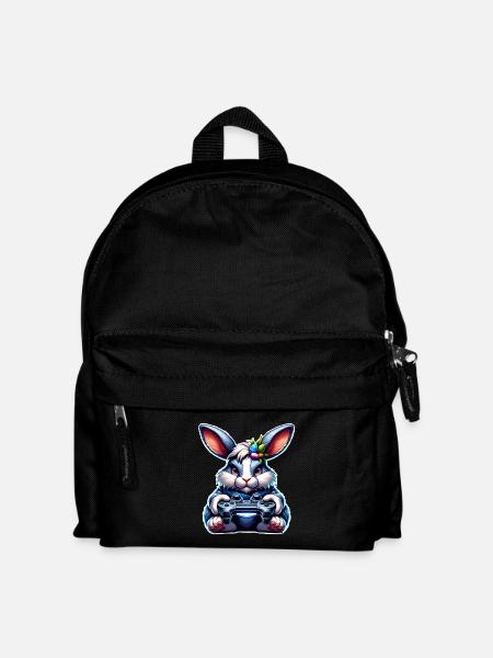 Bunny Rabbit Gamer Nerd de jeu - Sac à dos Enfant - noir