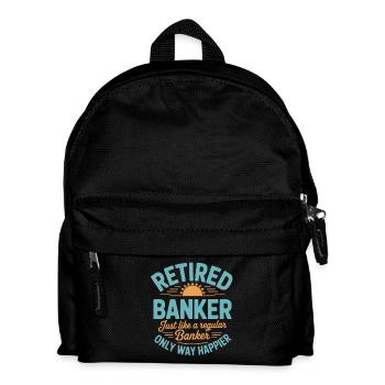 Rentner Banker Spruch Bankkaufmann - Kinder Rucksack - Schwarz - Vorne