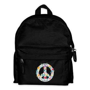 Peacezeichen Blumen Love - Kinder Rucksack - Schwarz - Vorne