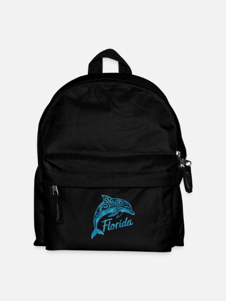Florida Delfin Tribal Kunst - Kinder Rucksack - Schwarz