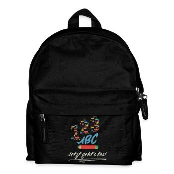 Einschulung Jetzt geht’s los! Schulkind Design - Kinder Rucksack - Schwarz - Vorne