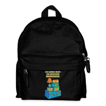 Ich Sammle Nicht Ich Archiviere Erinnerungen - Kinder Rucksack - Schwarz - Vorne