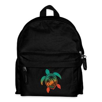 Schildkröten Motiv Wellen Festival Turtle Surfer - Kinder Rucksack - Schwarz - Vorne