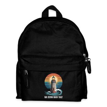 Leuchtturm Abenteuer Na Denn Man Tau - Kinder Rucksack - Schwarz - Vorne