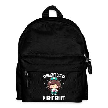 STRAIGHT OUTTA NIGHT SHIFT - GESCHENK FÜR KRANKENSCHWESTER - Kinder Rucksack - Schwarz - Vorne