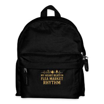 My heart beats in the flea market rhythm - Kids' Backpack - black - Front