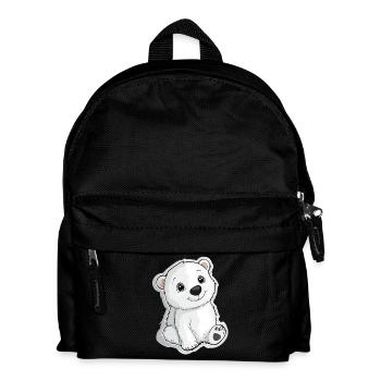 Polarbär Illustration – Arktisches Tiermotiv - Kinder Rucksack - Schwarz - Vorne