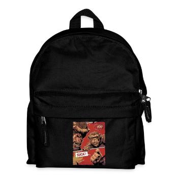 Wütende Affen mit Comic Spruch Du nervst - Kinder Rucksack - Schwarz - Vorne
