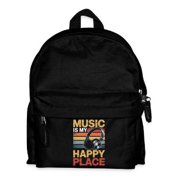Musique My Happy Place Music Lover Casque DJ - Sac à dos Enfant - noir - Devant