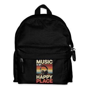Musique My Happy Place Music Lover Casque DJ - Sac à dos Enfant - noir - Devant