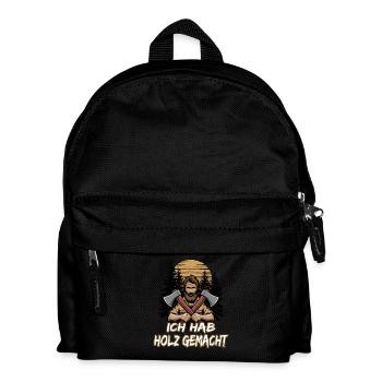 I Made Wood Lumberjack Style - Kids' Backpack - black - Front