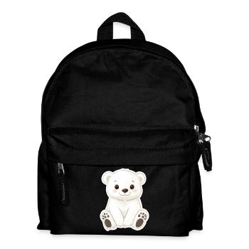 Polarbär Illustration – Arktisches Tiermotiv - Kinder Rucksack - Schwarz - Vorne