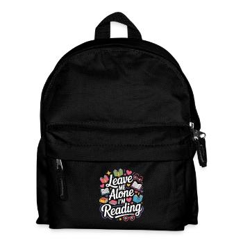 Lass mich alleine, ich lese! Bücherwurm Lesen - Kinder Rucksack - Schwarz - Vorne