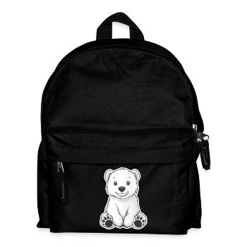 Polarbär Illustration – Arktisches Tiermotiv - Kinder Rucksack - Schwarz - Vorne