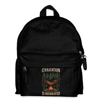 Civilization is overrated prepper survival - Kids' Backpack - black - Front