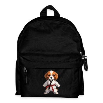 Karate Beagle: Cute dog in combat gear - Kids' Backpack - black - Front