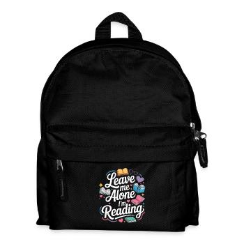 Lass mich alleine, ich lese! Bücherwurm Lesen - Kinder Rucksack - Schwarz - Vorne
