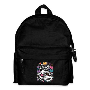 Lass mich alleine, ich lese! Bücherwurm Lesen - Kinder Rucksack - Schwarz - Vorne