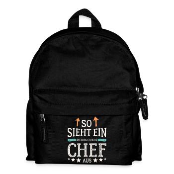 So sieht ein richtig cooler Chef aus - Kinder Rucksack - Schwarz - Vorne