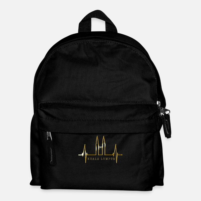 Kuala Lumpur Skyline Herzschlag Malaysia Love KLCC - Kinder Rucksack - Schwarz