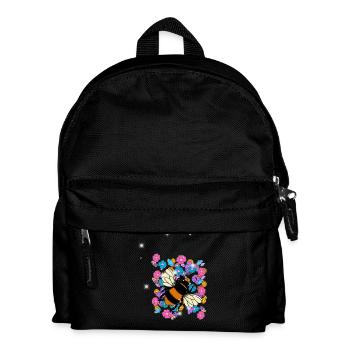 Abeille Rétro Abeilles Bourdon Fleur Enfants - Sac à dos Enfant - noir - Devant