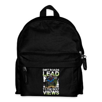 Schlammige Wege Zu Den Besten Aussichten Abenteuer - Kinder Rucksack - Schwarz - Vorne