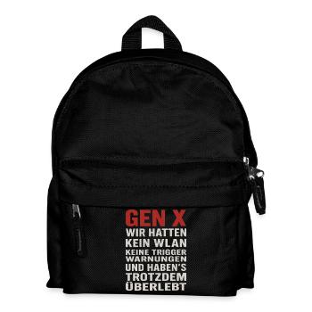 Gen X Wir Hatten Kein WLAN - Kinder Rucksack - Schwarz - Vorne