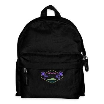 Curaçao, île des palmiers, plage des Caraïbes, mer - Sac à dos Enfant - noir - Devant