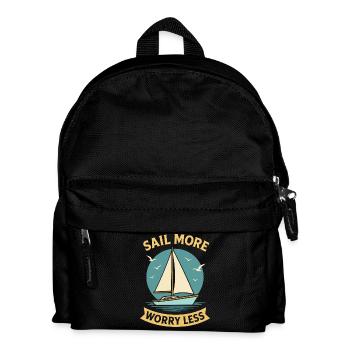 Sail More Worry Less Kapitän Segelboot Nautisch - Kinder Rucksack - Schwarz - Vorne