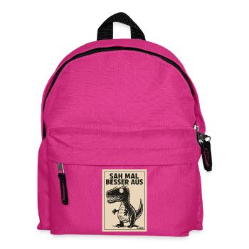 Lustiger Dino Spruch Sah mal besser aus - Kinder Rucksack - Fuchsia - Vorne