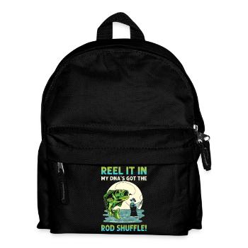 Fisch In Meiner DNA Fischerei Angeln - Kinder Rucksack - Schwarz - Vorne