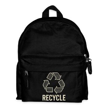 Recycle symbol with environmental awareness - Kids' Backpack - black - Front