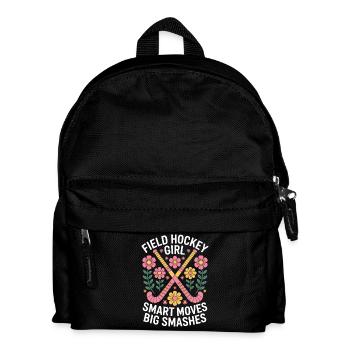 Feldhockey Spruch Mädchen Witz Feldhockey Geschenk - Kinder Rucksack - Schwarz - Vorne