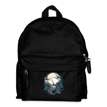 Drei Blaureiher Mond Heulen - Kinder Rucksack - Schwarz - Vorne