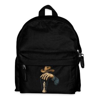 Schachspieler Schachkönig Marionette - Kinder Rucksack - Schwarz - Vorne