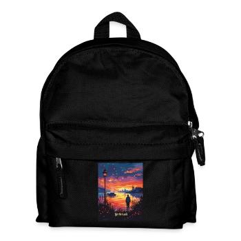 Evening atmosphere in the Netherlands with windmills - Kids' Backpack - black - Front