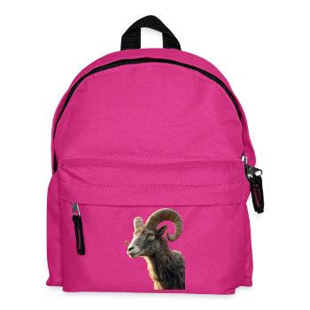 Widder Mufflon Aries Wilde Schafe Männliches Schaf - Kinder Rucksack - Fuchsia - Vorne