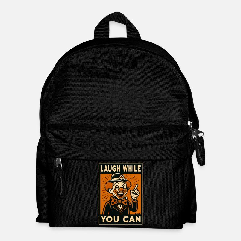 Lachender Clown im Retro Comicstil - Kinder Rucksack - Schwarz