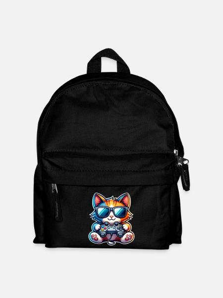 Katze Gaming Gamer - Kinder Rucksack - Schwarz