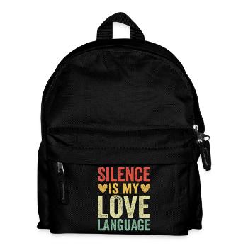 Silence Is My Love Language - Kinder Rucksack - Schwarz - Vorne