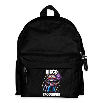 Waschbär 70er Jahre In Disco - Kinder Rucksack - Schwarz - Vorne