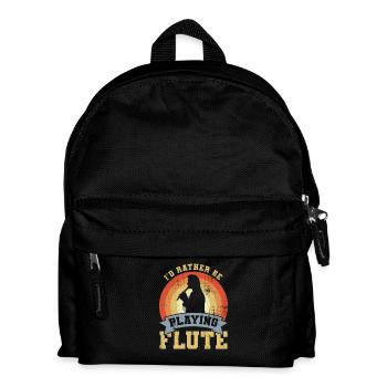 I’d Rather Be Playing Flute - Kinder Rucksack - Schwarz - Vorne
