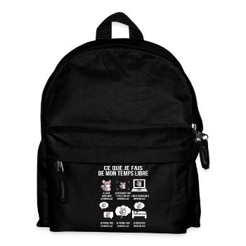 Ce que je fais de mon temps libre – Chinchilla fan - Sac à dos Enfant - noir - Devant