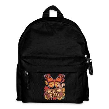 Herbstfreude Schmetterling Eichhörnchen und - Kinder Rucksack - Schwarz - Vorne