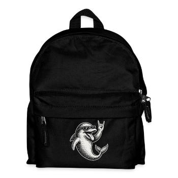 Métal Musique Rock Drôle Dauphin Heavy Metal - Sac à dos Enfant - noir - Devant
